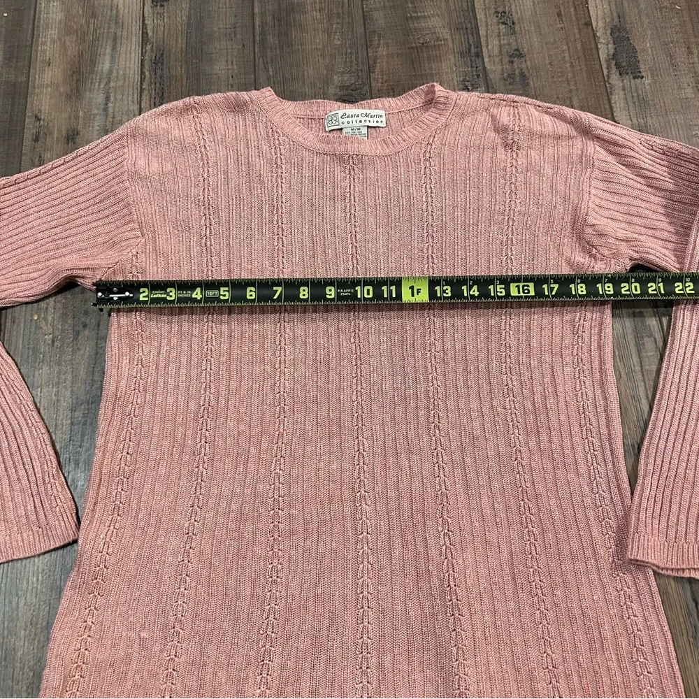 Laura Martin Collection‎ 80s Rose Pink Long Sleeve Sweater M Medium Silk Blend